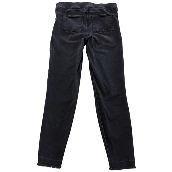 Spanx Jeans Womens Medium Black Denim Distressed Ankle Skinny Stretch - Picture 4 of 11